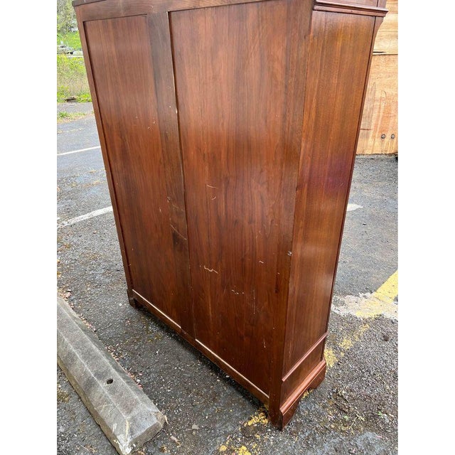 Vintage Solid Wood 2 Door Bookcase For Sale - Image 9 of 11