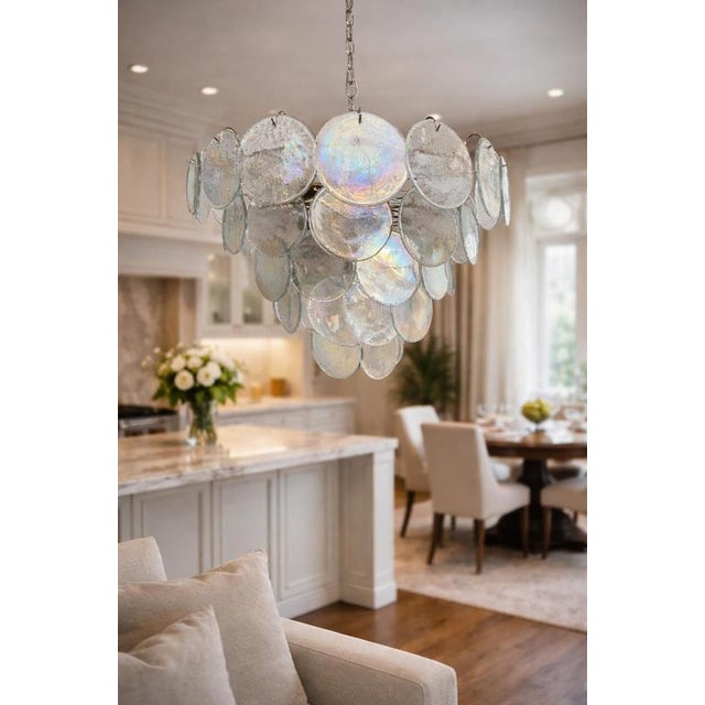 Murano Glass Discs Chandeliers, 1990, Set of 2 For Sale - Image 3 of 14