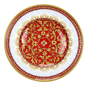 Red Damask Plate by deBlona