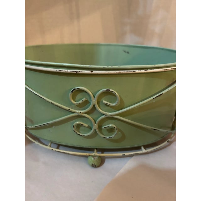 1970s Vintage Metal 2 Piece Planter For Sale - Image 5 of 5