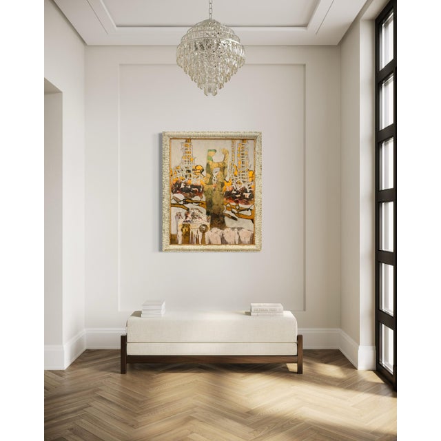 Metal Andrea Stella "The Cart of Dreams" Large Gold Leaf Oil Mixed Media Abstract Painting, Italian Contemporary Art, 2010s For Sale - Image 7 of 7