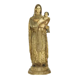 Antique Spanish Sculpture of Madonna and Child