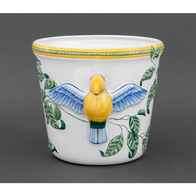 French Late 20th Century Hermes Moustiers Faience "Toucan" Ice Bucket For Sale - Image 3 of 9