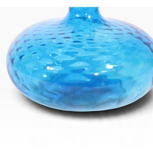 Mid Century Art Glass Genie diamond cut optic stoppered bottle, made in Italy by Empoli circa 1960's. This example is in...