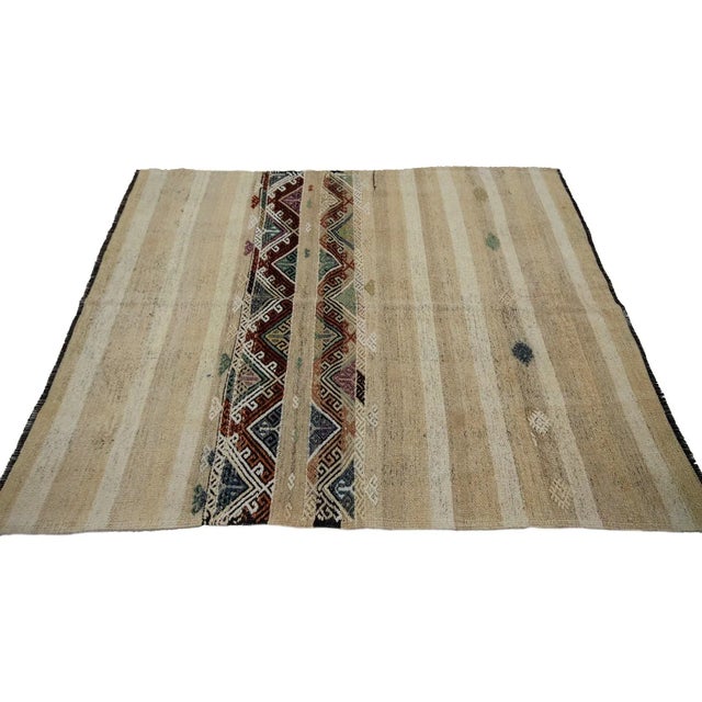 Vintage Kilim Rug- 4′2″ × 5′1″ For Sale - Image 4 of 7