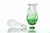Beautiful Art Deco perfume bottle in the style of René Lalique. Opaline glass with emerald green shades. Includes its...