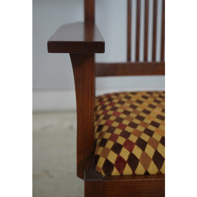 Brown Set of 6 Stickley Mission Oak Dining Room Chairs For Sale - Image 8 of 18