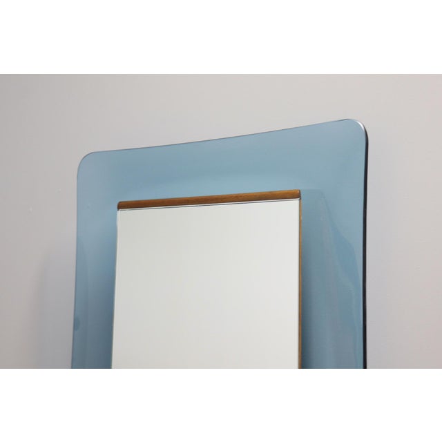 Blue Large Rectangular Mirror by Max Ingrand for Fontana Arte, 1956 For Sale - Image 8 of 14