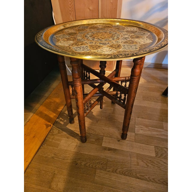 Moroccan Moraccan Brass Coffee Table For Sale - Image 3 of 4