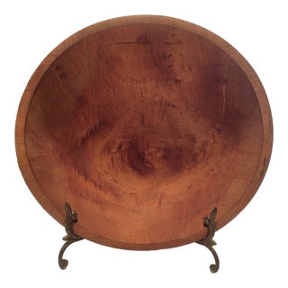 Primitive Vintage Wood Dough or Serving Bowl 11” Diameter For Sale