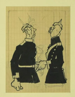 Gabriele Galantara, Austro-Hungarian Soldiers, Original Mixed Media, Early 1900