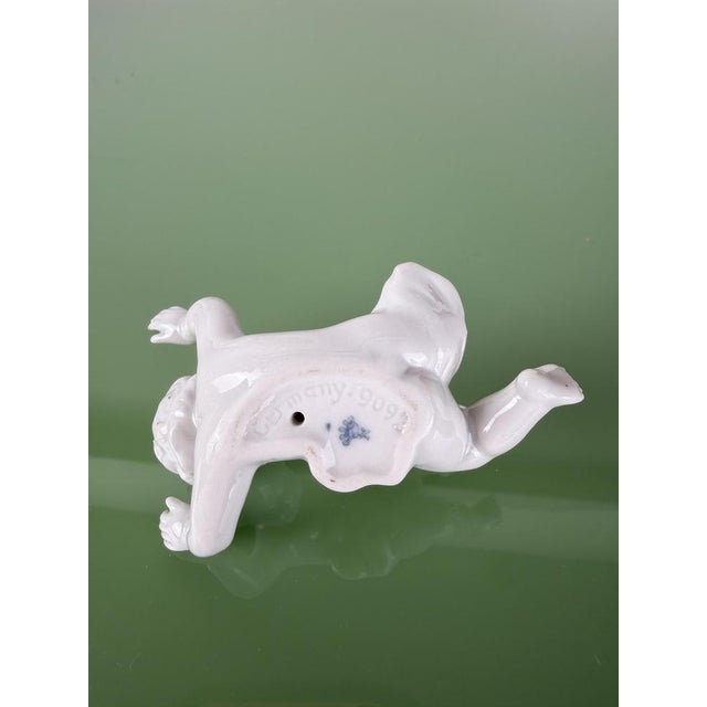 Ceramic Mid-Century German White Porcelain Putti Cherub Ring Holder Figurines, 1950s, Set of 2 For Sale - Image 7 of 14