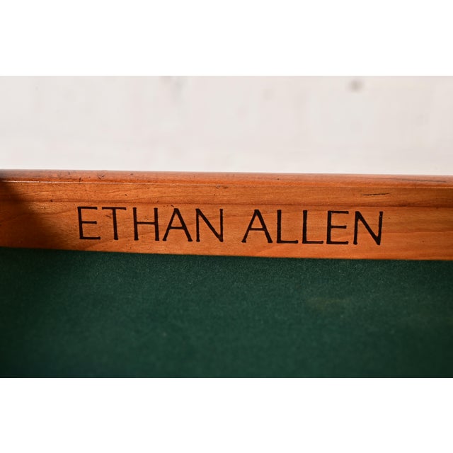 Ethan Allen Queen Anne Solid Cherry Wood Extension Dining Table, Newly Refinished For Sale - Image 14 of 15