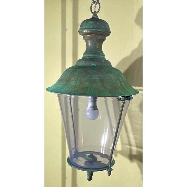 Solid Brass Hanging Lantern - 28” H X 15” W For Sale - Image 4 of 17