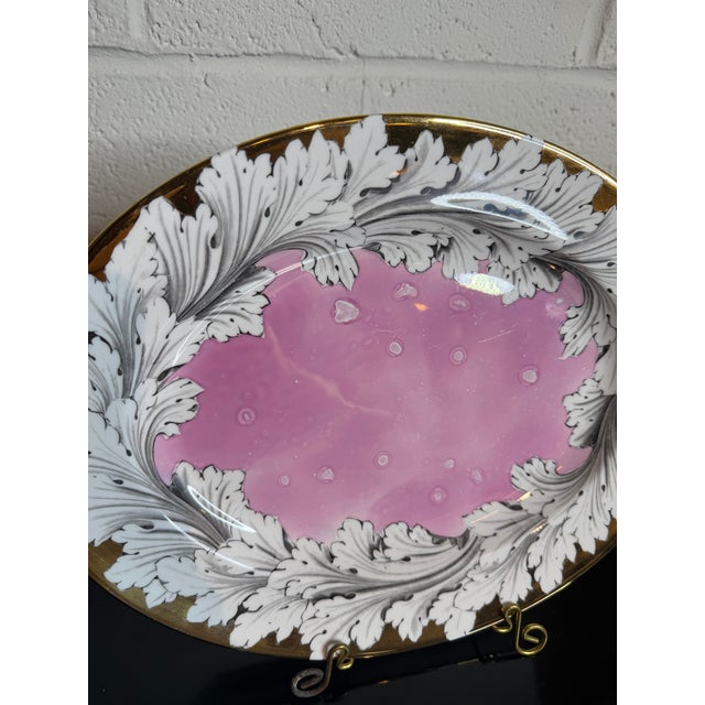 Piero Fornasetti Vintage Fornasetti Style Pink Splatter Luster Platter For Sale - Image 4 of 7