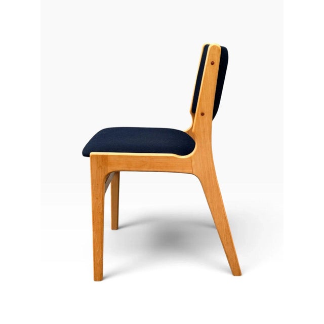 Black Set of Six Danish Beech Dining Chairs by Erik Buch | Dovetail Joinery & Black Upholstery For Sale - Image 8 of 14