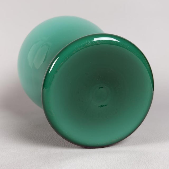 Murano Glass Vase in Aqua Green and White, 1970s For Sale - Image 6 of 11
