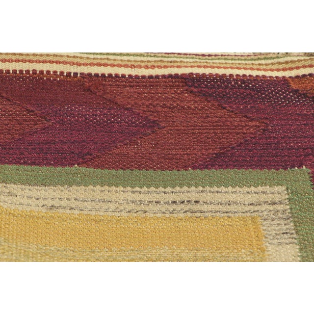 Mid 20th Century Vintage Swedish Kilim Rollakan Rug, 4'7 X 6'9 For Sale In Dallas - Image 6 of 10