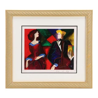 Linda Le Kinff Framed Signed Serigraph of Orchestra Musicians For Sale