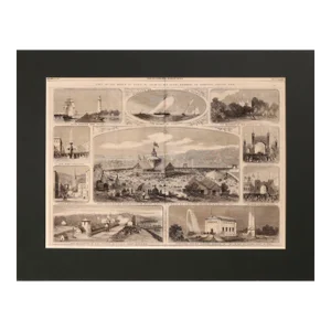 1860 English Newspaper - the Illustrated London News, Nov 17 1860 (Recto-Verso, Black and White) Matted