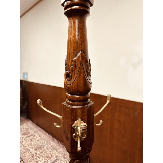 English Coat Rack in Mahagony with Brass Hooks For Sale - Image 6 of 9