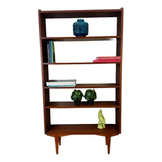 Swedish Teak Bookcase with Five Shelves, 1960 For Sale