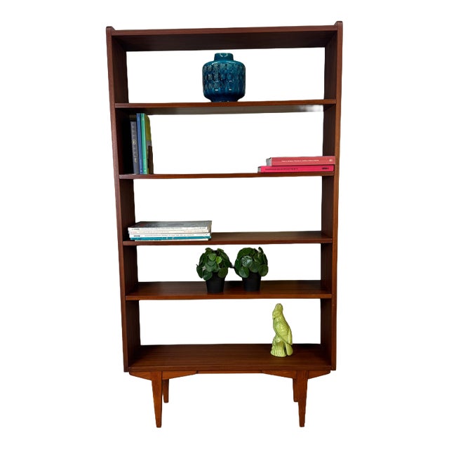 Swedish Teak Bookcase with Five Shelves, 1960 For Sale
