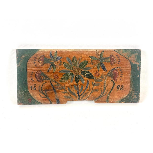 Green Antique Slovenian Folk Art Beehive Front Board, 19th Century, 1892 For Sale - Image 8 of 8