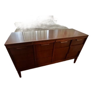 1950s Solid Cherry Double Dresser With 6 Drawers For Sale