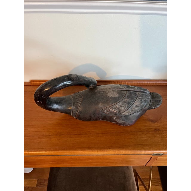 Stone Austin Productions Hand Carved Durastone Swan Sculptural Decorative Object For Sale - Image 7 of 9