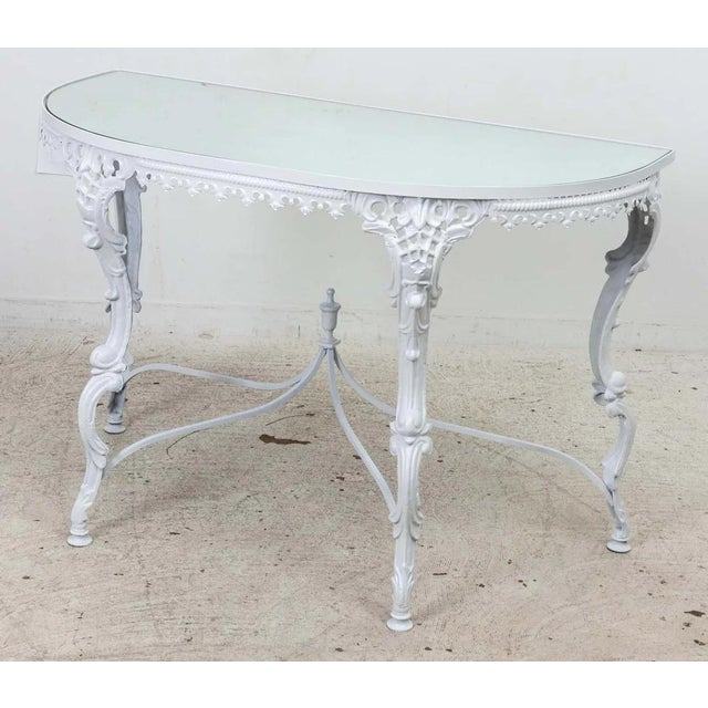 Late 20th Century Painted Iron Demi Lune Table For Sale - Image 5 of 8