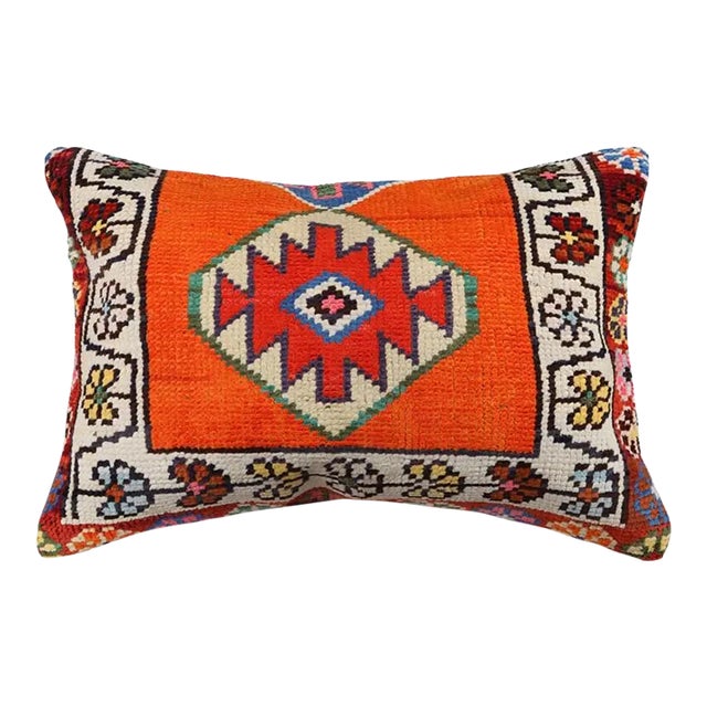 Reclaimed Rug Textile Pillow Cover For Sale