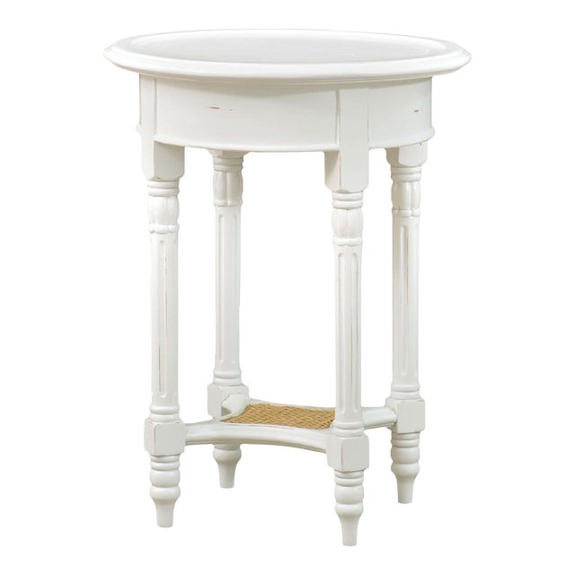 French Provincial Painted Round End Table For Sale