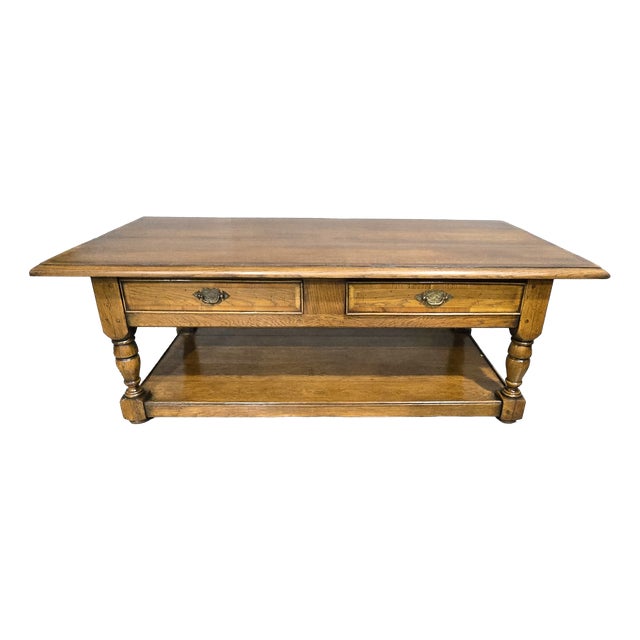 Vintage Oak Plank Coffee Table, 1920 For Sale