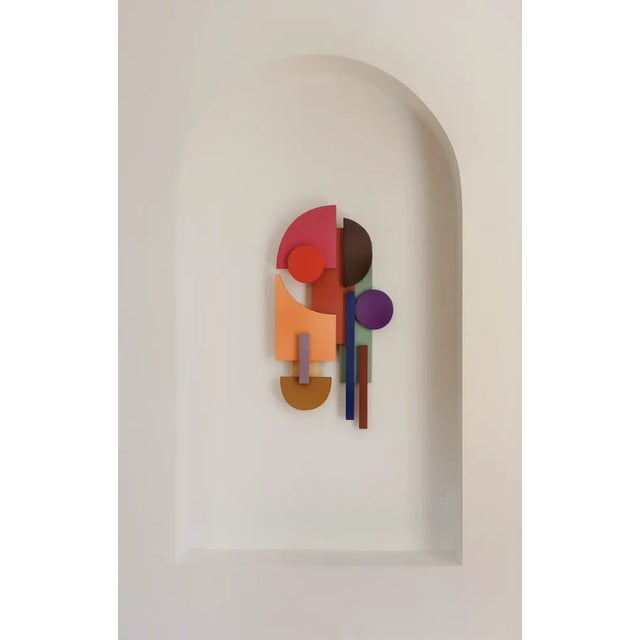 Handmade painted wall sculpture by Copenhagen-based artist Tilde Grynnerup. Grynnerup’s early influences include Mèret...