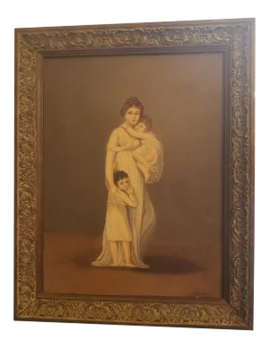 1800 Neoclassic Oil on Canvas Painting, Framed