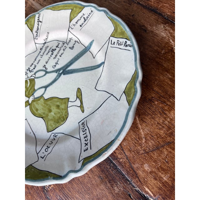 Antique 1917 Hr Quimper Assiettes Du Cercle Du Soldat/Circle of the Soldier of the 6th Arrt Faience Plate Anastasie or Anastacia, War Plates For Sale In Dallas - Image 6 of 9