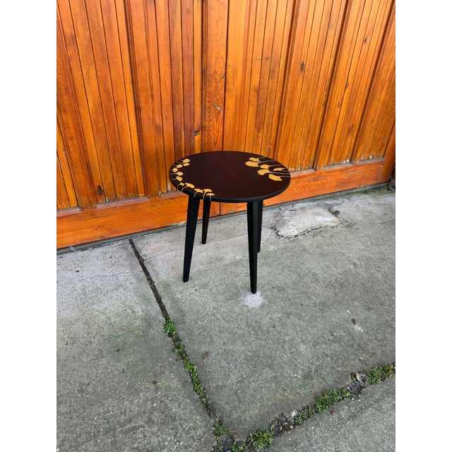 Black Hand-Painted Side Table, 1960s For Sale - Image 11 of 11