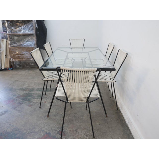 1960s 1960s Attributed to George Nelson Arbuck Wrought Iron Dinning Table W/ Allan Gould Style Chair For Sale - Image 5 of 14