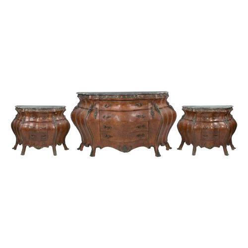 Continental Rococo-Style Three-Piece Chest of Drawers Set, Late 19th Century, Set of 3 For Sale - Image 17 of 17