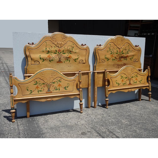 Gorgeous Headboards in Good Vintage Condition. Solid and Firm. But the top portions of the headboards have a warp in the...