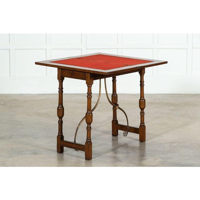 Spanish Oak Card Hall Table, 1900 For Sale - Image 12 of 18