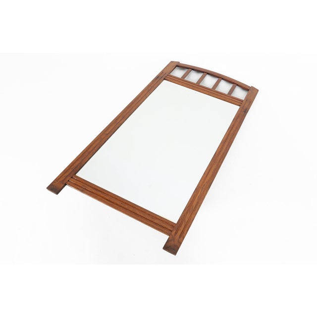 Art Deco Mirror in Wood with Facet Cut Mirror, 1930s For Sale - Image 6 of 11