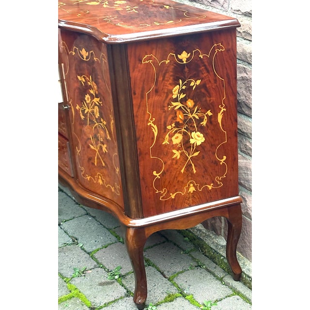 Inlaid Wood Chest of 4 Drawers, 1970s For Sale - Image 11 of 13
