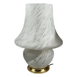 Vintage Murano Mushroom Swirl Double Switch Table Lamo, 1970s For Sale