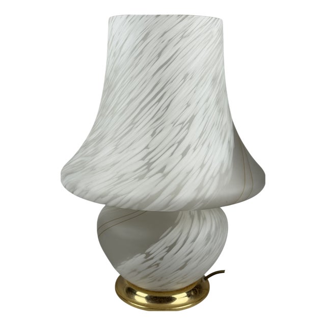Vintage Murano Mushroom Swirl Double Switch Table Lamo, 1970s For Sale