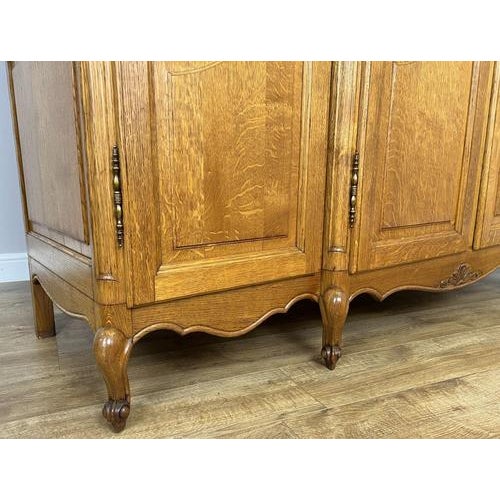 Vintage French Louis XVI Style Wardrobe in Carved Oak For Sale - Image 9 of 12