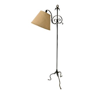 1920s Swing Arm Floor Lamp with Shade For Sale