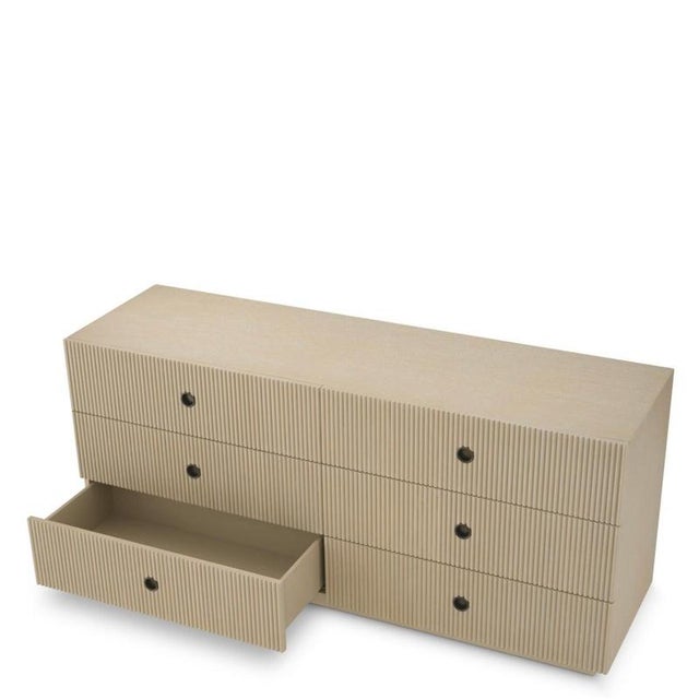 Contemporary Dresser in Washed Oak Veneer and Bronze Finish For Sale - Image 3 of 8