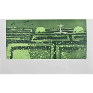 Edolo Masci, Garden, Etching, 1980s For Sale